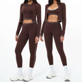 Amyra Women’s 3-Piece Sports Set – Top, Leggings & Jacket