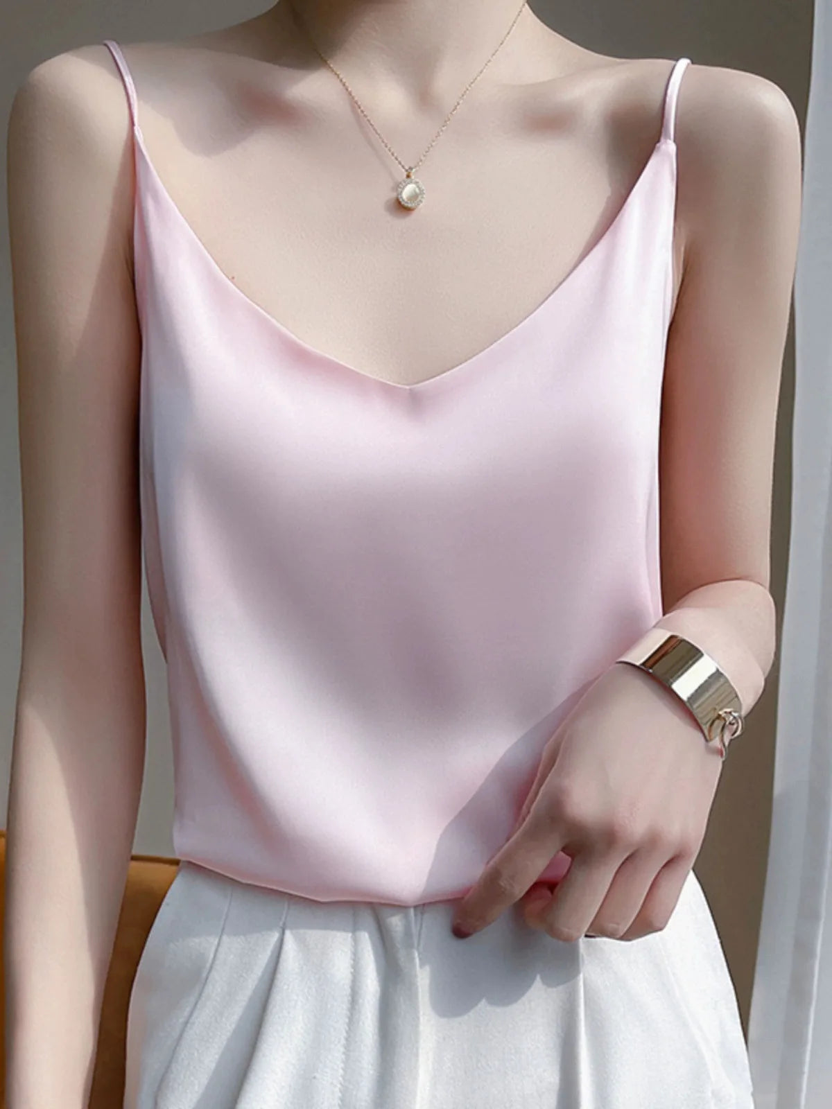 Elegant Satin Cami Top – Minimal Luxury Look
